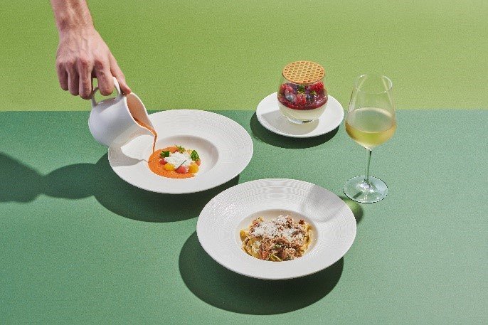 L-R Three-course set lunch Merluzzo alla Puttanesca