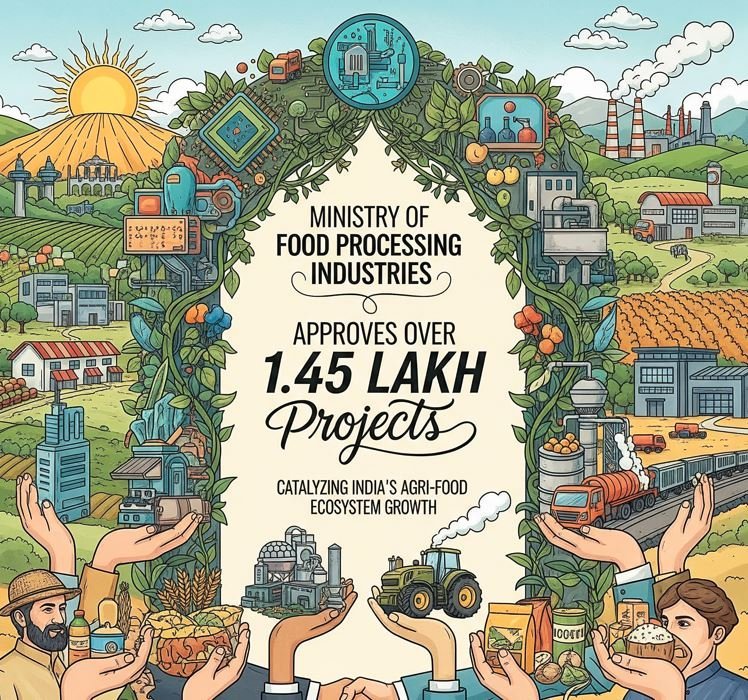Ministry of Food Processing Industries Approves Over 1.45 Lakh Projects, Catalyzing India’s Agri-Food Ecosystem Growth